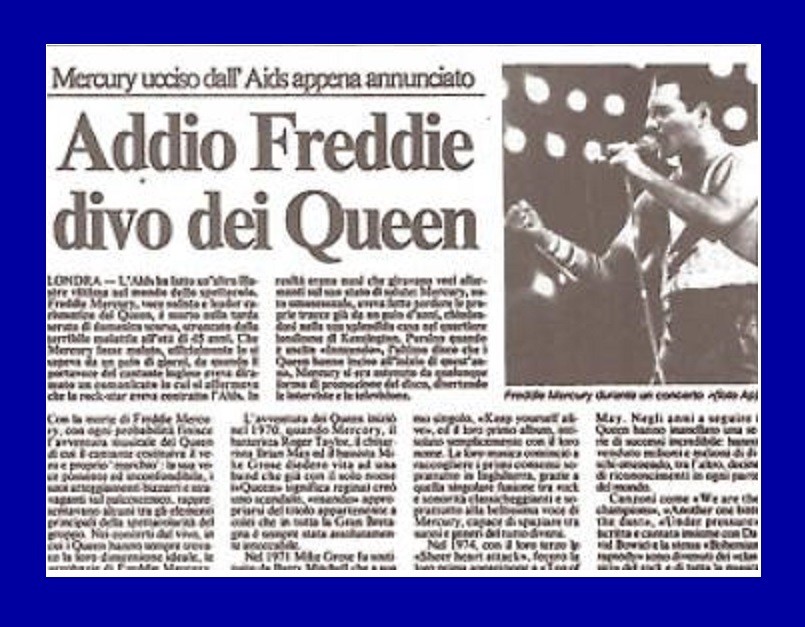 Accadde oggi - 24 Novembre 1991 - Muore Freddie Mercury