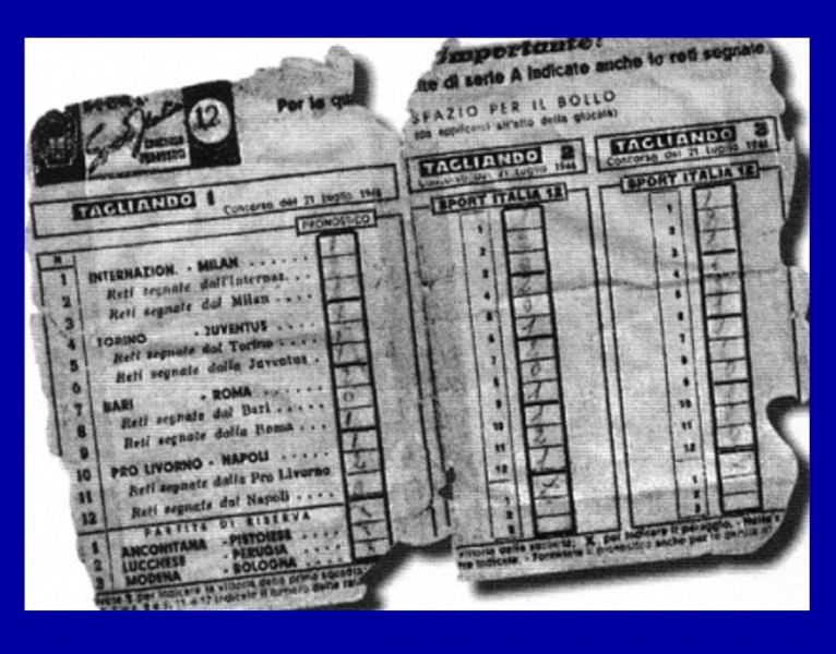 Accadde oggi - 21 Luglio 1946 - Prima vincita alla schedina