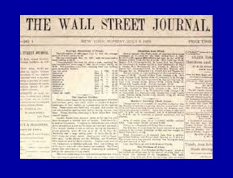 Accadde oggi - 8 Luglio 1889 - Primo numero del Wall Street Journal
