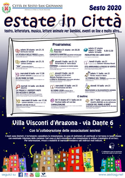 Sesto - Cultura al via il palinsesto "Estate in Città"