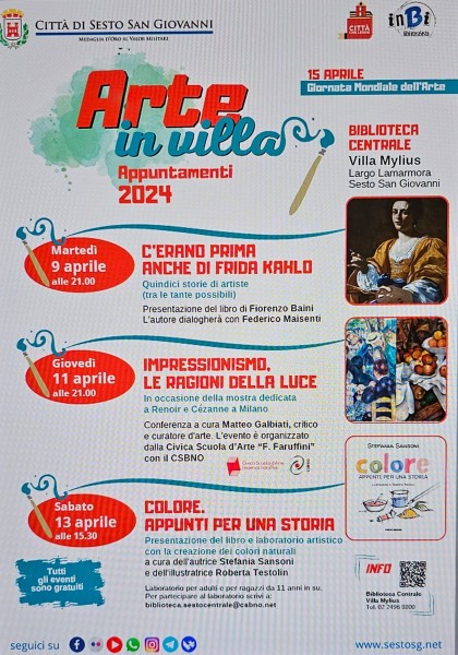 Sesto - TRE INCONTRI IN OCCASIONE DELLA GIORNATA DELL'ARTE