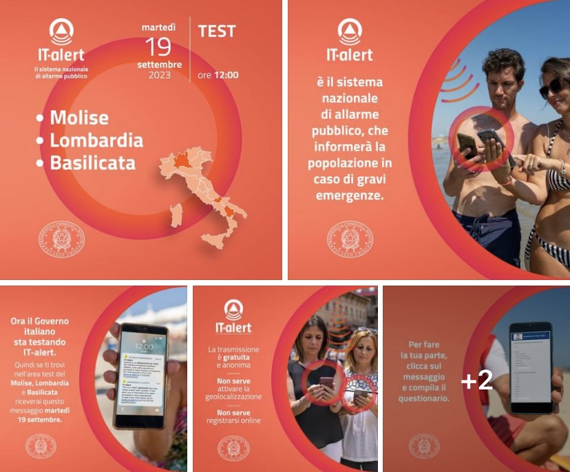 Il 19 settembre 2023 si svolgerà il TEST del sistema di allarme nazionale.