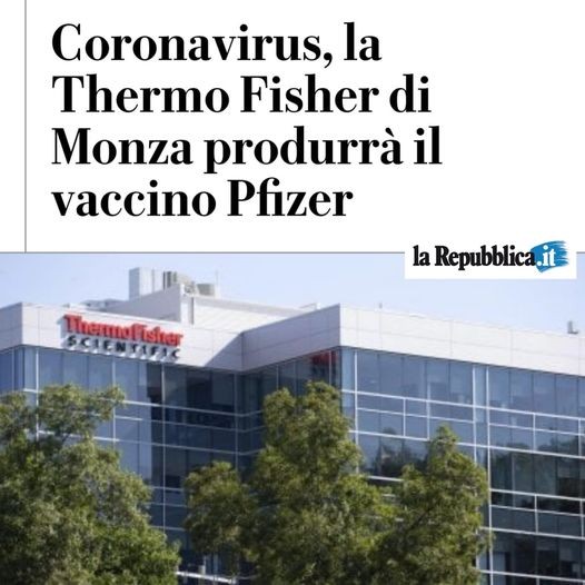 Regione Lombardia- VACCINO PFIZER VERRA' PRODOTTO A MONZA