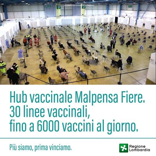 Regione Lombardia - AVVIATO IL CENTRO VACCINALE MALPENSA FIERE