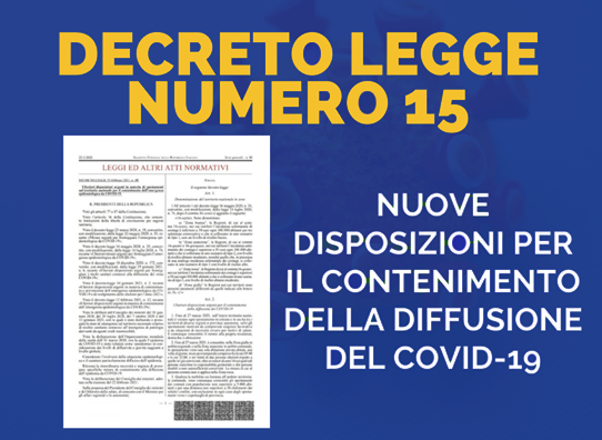 DL 15 - DISPOSIZIONI PER IL CONTENIMENTO DEL COVID-19