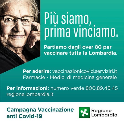 Regione Lombardia - Piano Vaccini anti Covid ultra Ottantenni