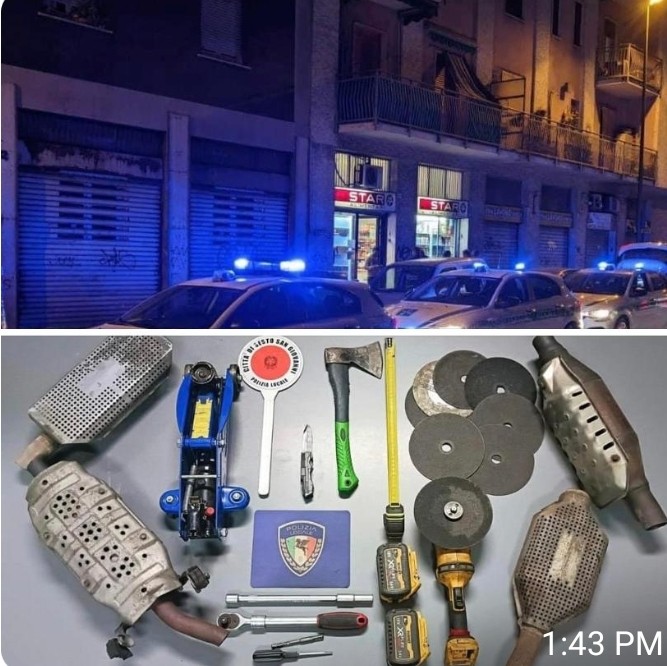 Sesto - POSTA AGLI ARRESTI: BANDA DI LADRI DI PEZZI D’AUTO DELL’EST EUROPA, IN POSSESSO DI UN’ACCETTA E UN COLTELLO A SERRAMANICO.