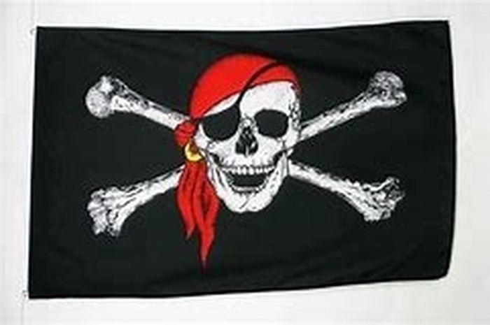 Sesto - Esposta bandira dell' Isis? No in realtà dei Pirati.