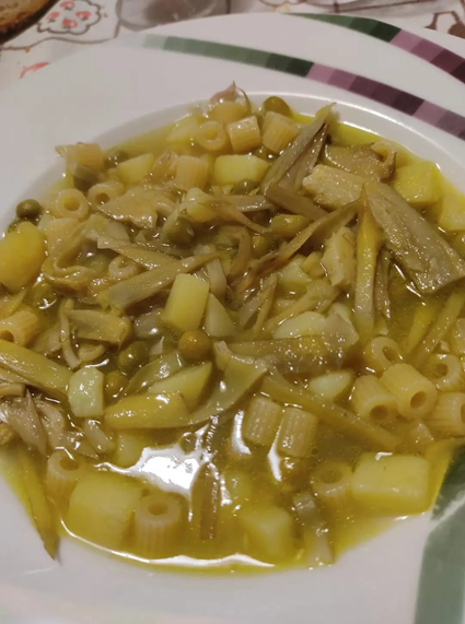IN CUCINA CON ARSELIO: Minestra con carciofi, piselli, patate e tubetti