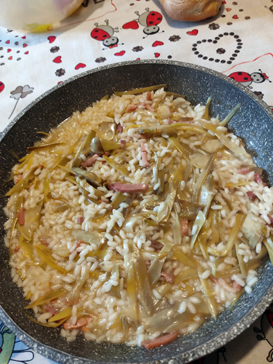 Risotto carciofi e speck