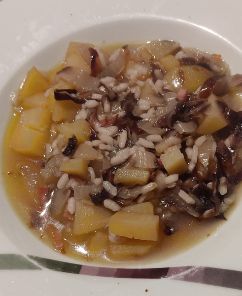 IN CUCINA CON ARSELIO: Minestra con riso speck radicchio patate