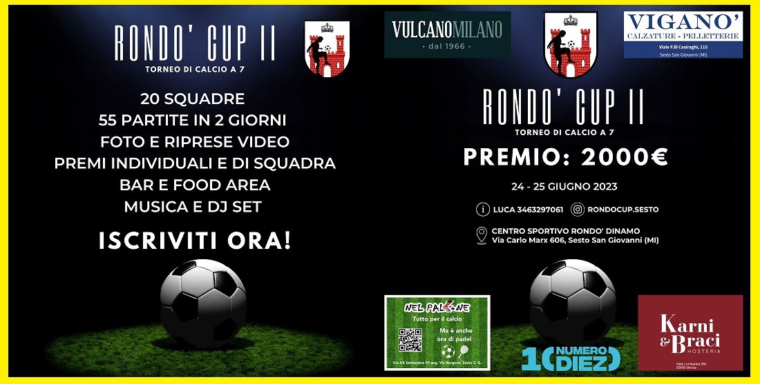 Torneo calcio  a 7 "RONDO' CUP II" - 11 Maggio 2023