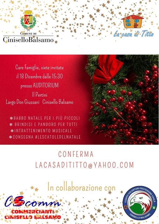 Cinisello Balsamo:  pomeriggio di festa per gli auguri di Natale