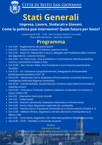 Sesto - TUTTO PRONTO PER LA PRIMA EDIZIONE DEGLI STATI GENERALI 