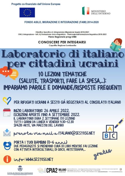 Sesto - LABORATORIO DI ITALIANO PER CITTADINI UCRAINI