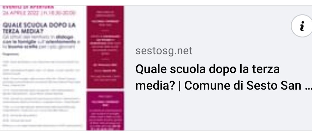Sesto - Quale scuola dopo la terza media?