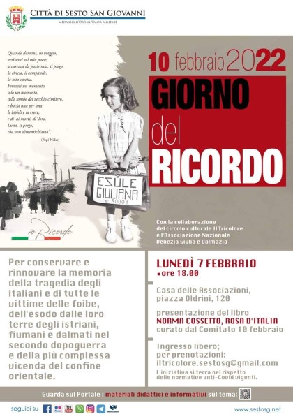 SESTO SAN GIOVANNI IL 10 FEBBRAIO CELEBRA IL GIORNO DEL RICORDO