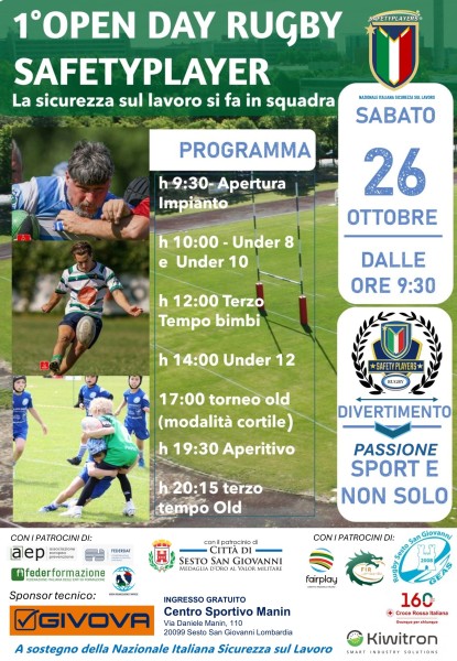 Sesto - 26 ottobre - Campo Manin - Rugby e Sicurezza si incontrano in una giornata di Sport e Sensibilizzazione
